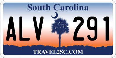 SC license plate ALV291