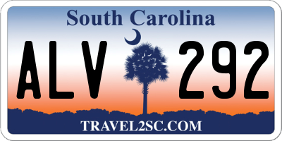 SC license plate ALV292