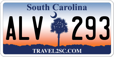 SC license plate ALV293