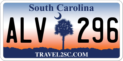 SC license plate ALV296