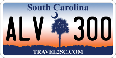 SC license plate ALV300