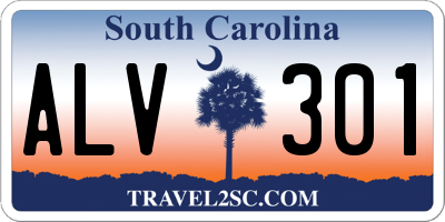 SC license plate ALV301