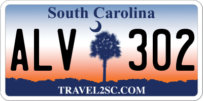 SC license plate ALV302