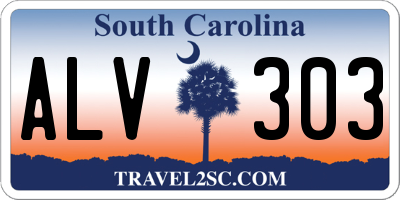 SC license plate ALV303