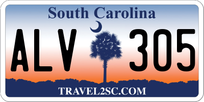 SC license plate ALV305