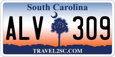 SC license plate ALV309