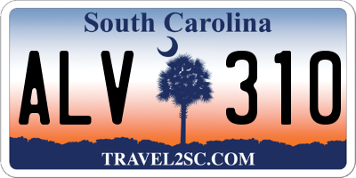 SC license plate ALV310