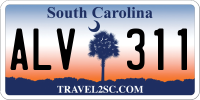 SC license plate ALV311