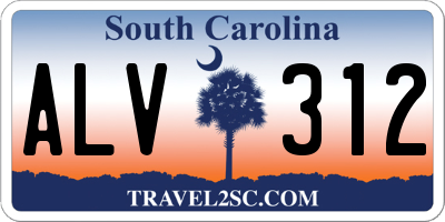 SC license plate ALV312