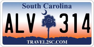 SC license plate ALV314