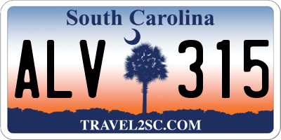 SC license plate ALV315