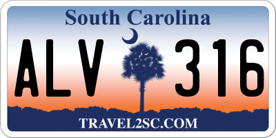 SC license plate ALV316
