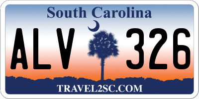 SC license plate ALV326
