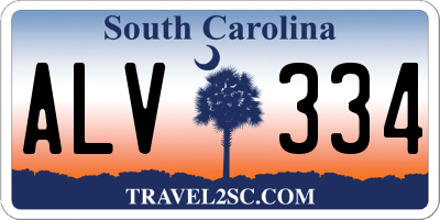 SC license plate ALV334
