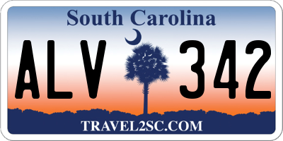 SC license plate ALV342