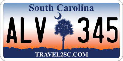SC license plate ALV345