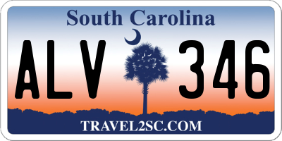 SC license plate ALV346