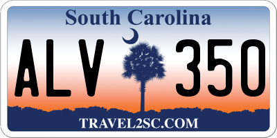 SC license plate ALV350