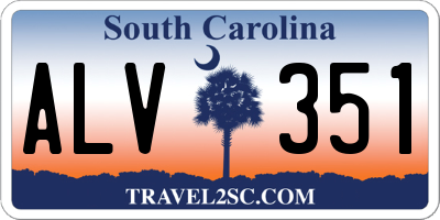 SC license plate ALV351