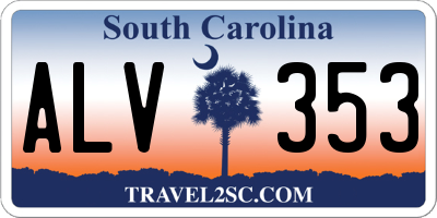 SC license plate ALV353