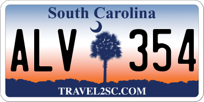 SC license plate ALV354