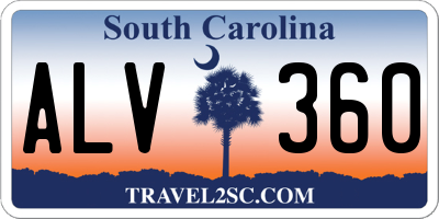 SC license plate ALV360