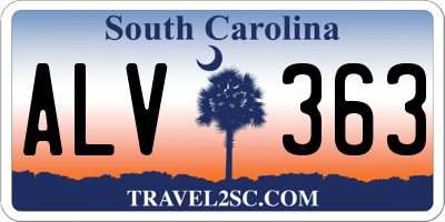 SC license plate ALV363