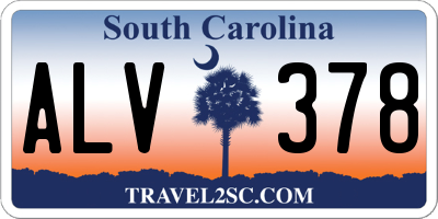 SC license plate ALV378