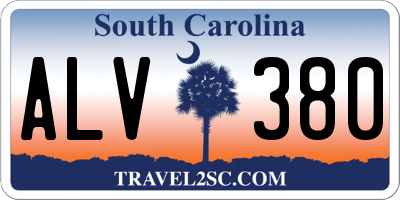 SC license plate ALV380