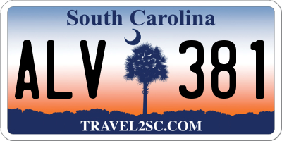 SC license plate ALV381