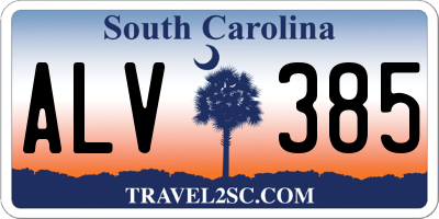 SC license plate ALV385