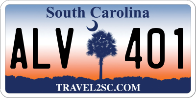 SC license plate ALV401