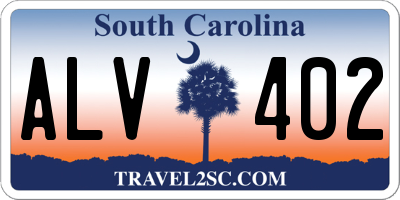 SC license plate ALV402