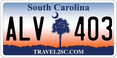 SC license plate ALV403