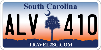 SC license plate ALV410