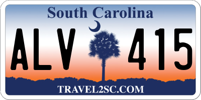 SC license plate ALV415
