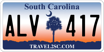 SC license plate ALV417