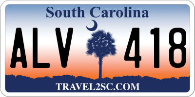 SC license plate ALV418