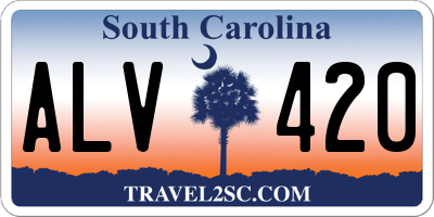 SC license plate ALV420