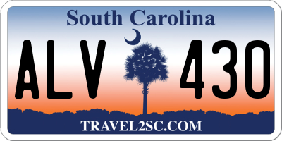 SC license plate ALV430