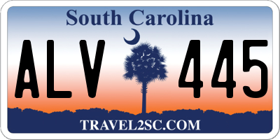 SC license plate ALV445