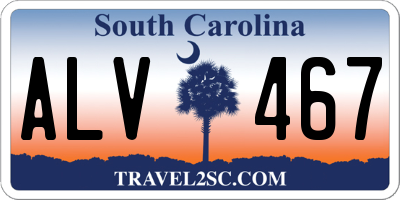 SC license plate ALV467