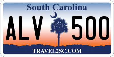 SC license plate ALV500