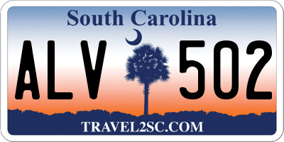 SC license plate ALV502