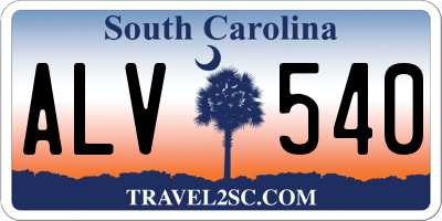 SC license plate ALV540