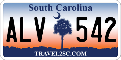 SC license plate ALV542