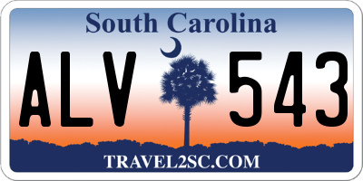 SC license plate ALV543