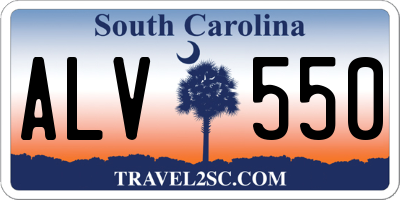 SC license plate ALV550