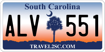 SC license plate ALV551