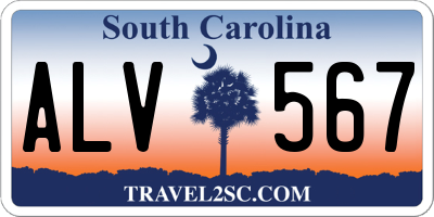 SC license plate ALV567